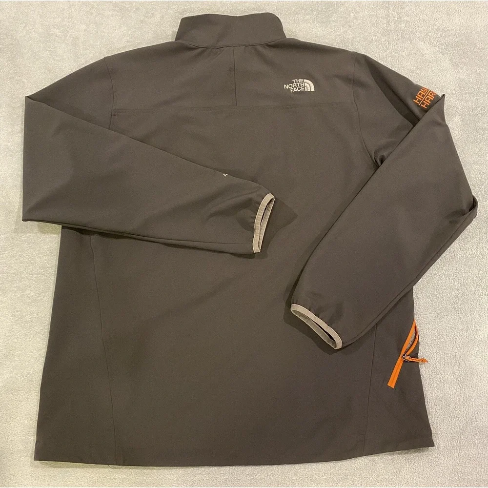 North Face Jacket Adult L Gray 1/4 Zip Pullover Mock Neck Polyester Large Look!